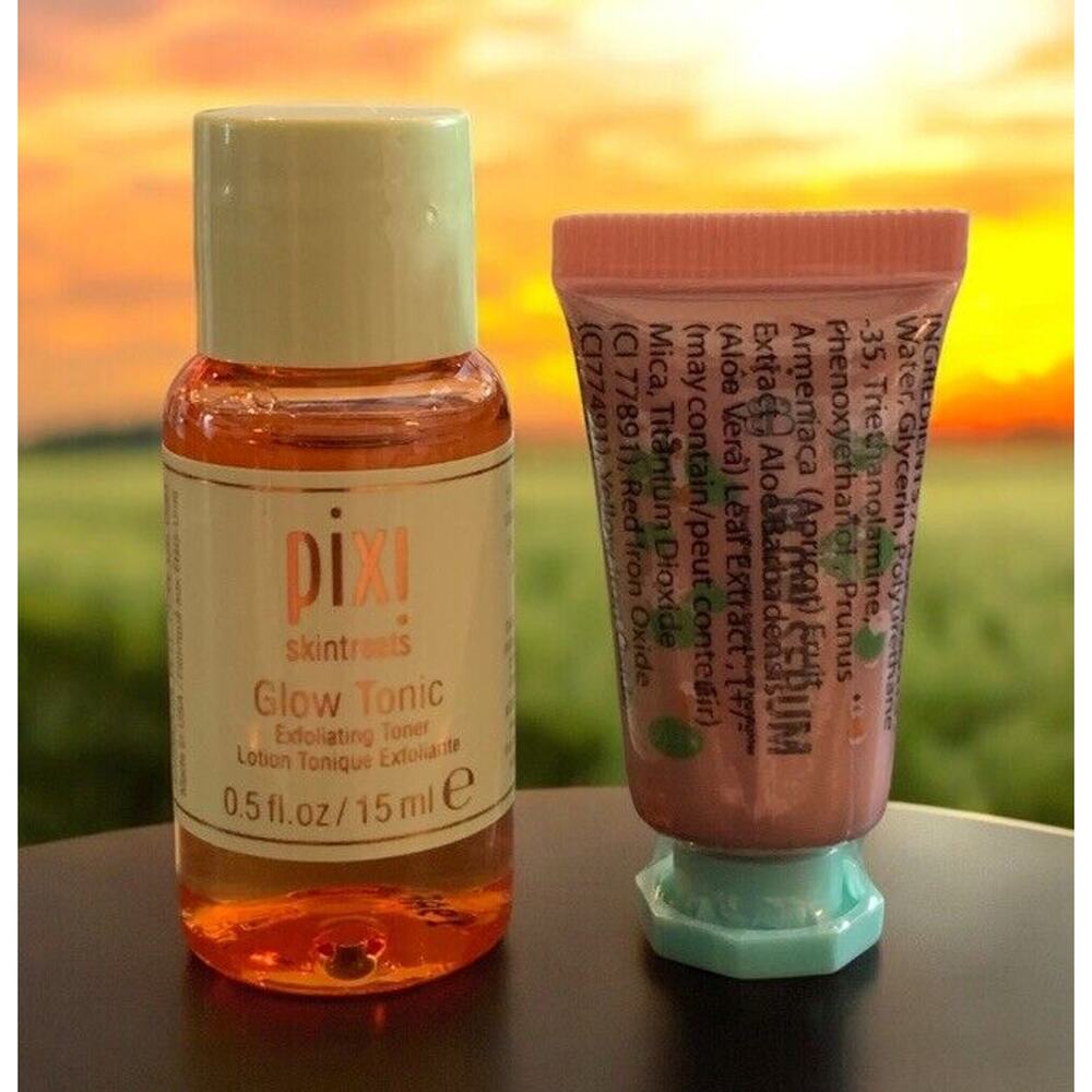PIXI Glow Tonic .5 oz + Glow Serum Highlighter .21 oz ~ TRAVEL SIZES ~ SEALED